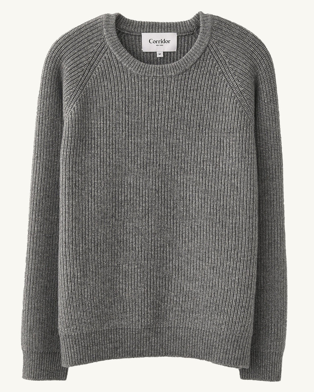 Wool Cashmere Crewneck - Grey-Crewneck-Black Q-Corridor