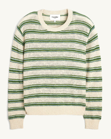 Stripe Linen Silk Crewneck