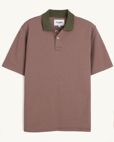 Stripe Pique Polo - Pink-Jersey Polo-Siena-Corridor