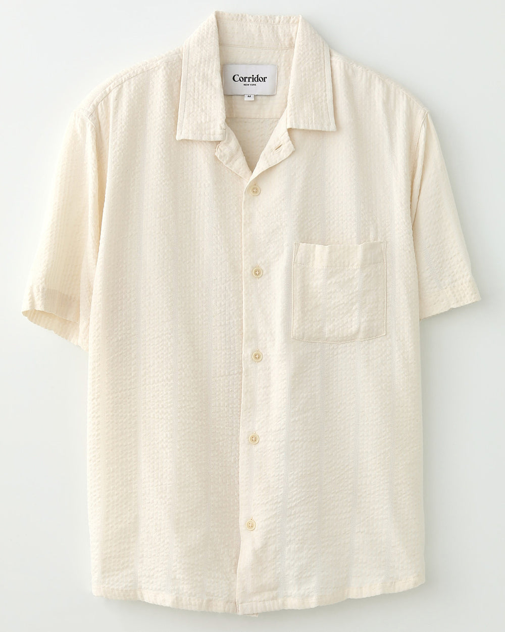 Striped Seersucker SS - White-Short Sleeve Shirt-Corridor-Corridor