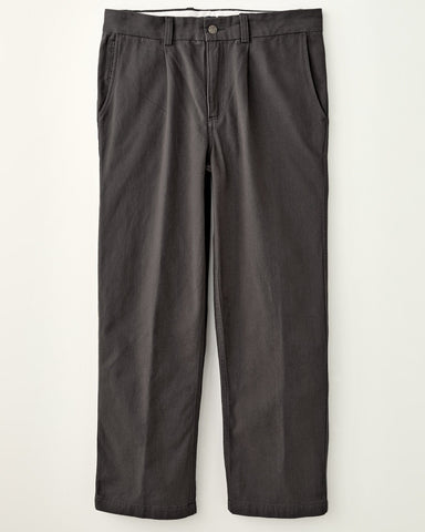 Heavy Twill Pleated Trouser - Black