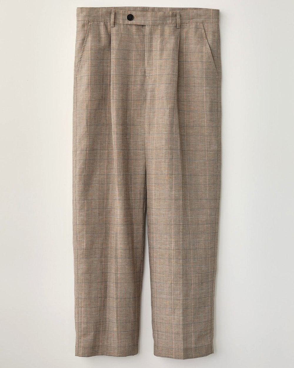 Plaid Linen Pleated Trouser-Pleated Trouser-Corridor-Corridor