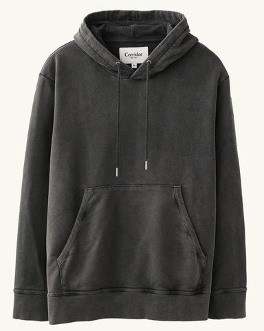 French Terry Hoodie - Washed Black