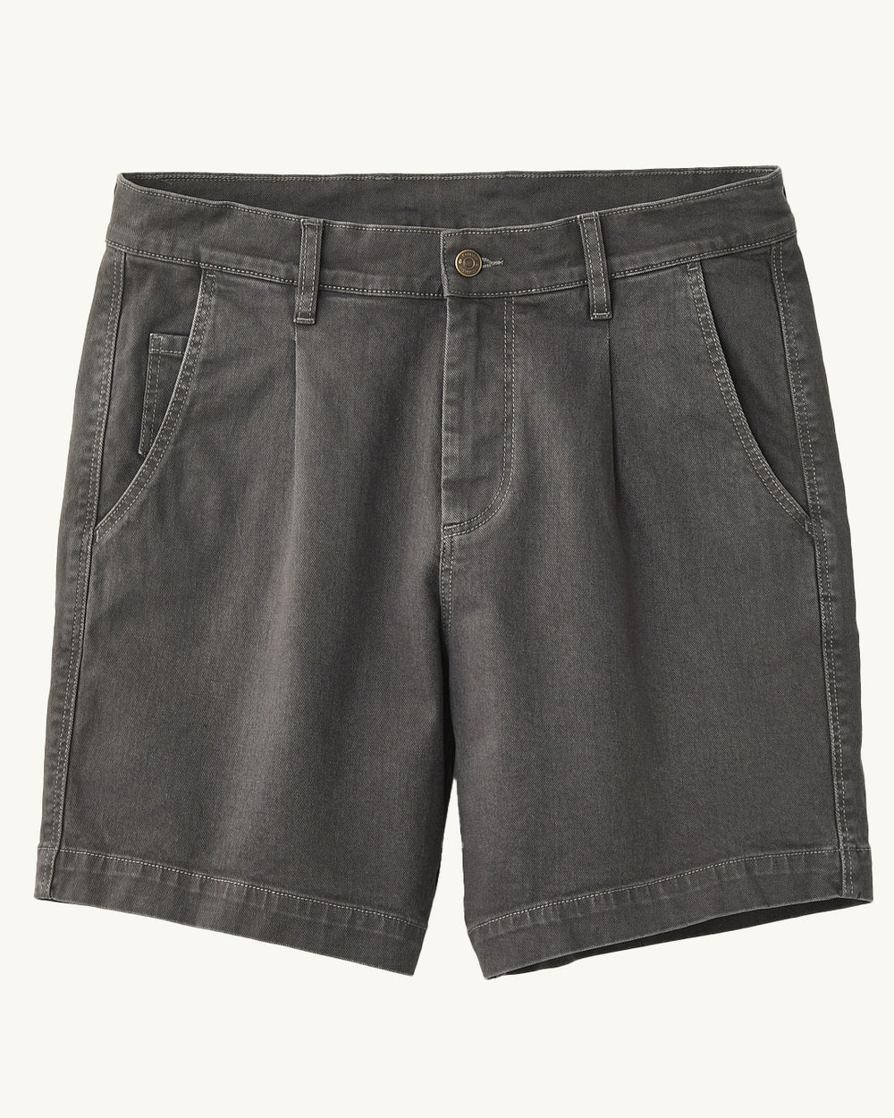 Heavy Twill Pleated Short - Grey-Shorts-Corridor-Corridor