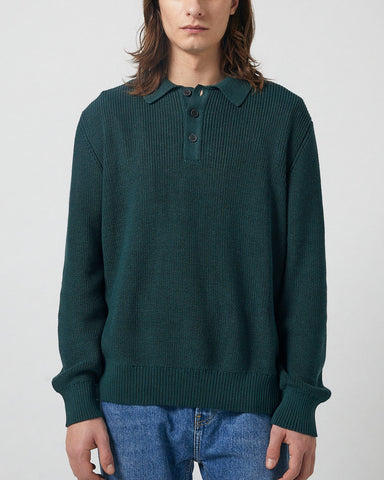 LS Slouchy Polo - Green
