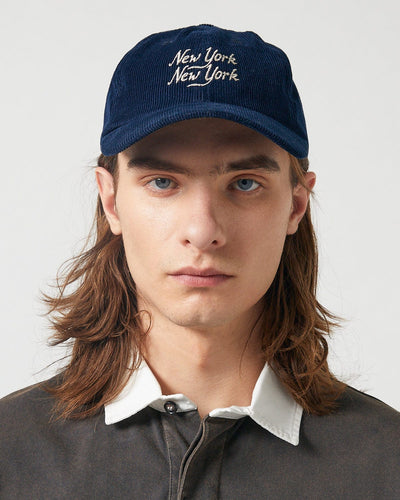 Corduroy Script NY NY Cap - Navy-Cap-Merch Sourcing-Corridor