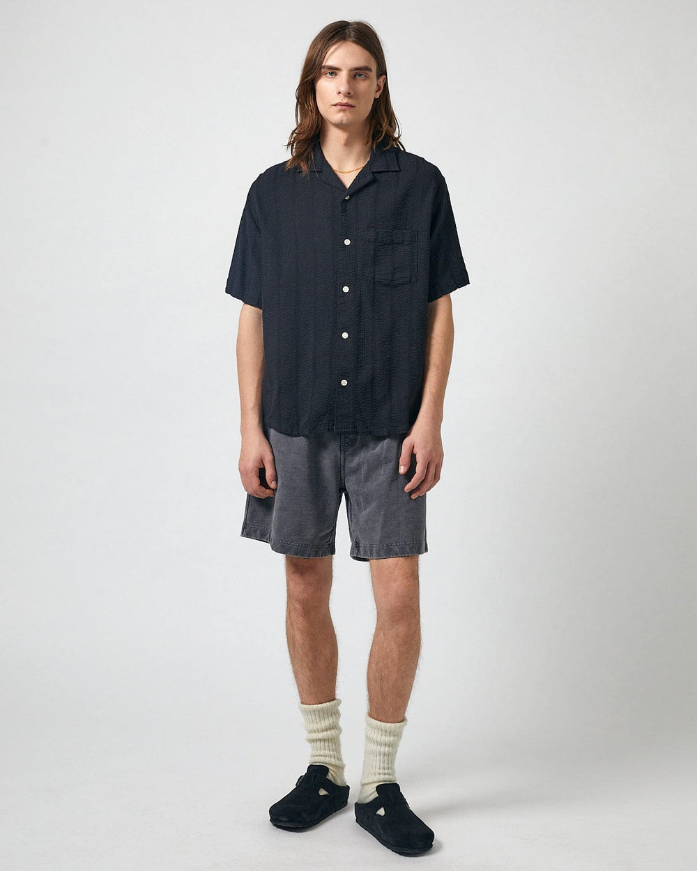 French Terry Garment Dyed Shorts - Washed Black-Sweat Short-Corridor-Corridor