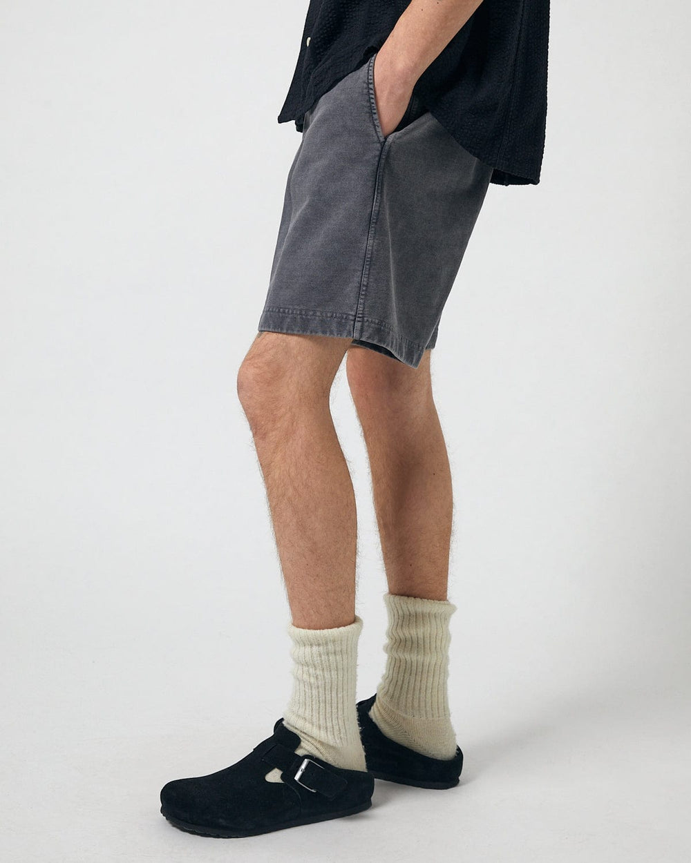 Garment Dyed Shorts - Black-Sweat Short-Siena-Corridor