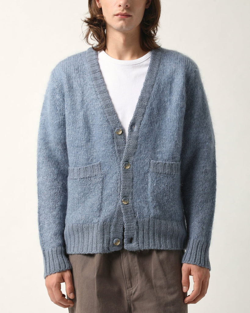 【THE TOE】Parasol mohair cardigan blue M Mohair Cardigan - Blue – Corridor