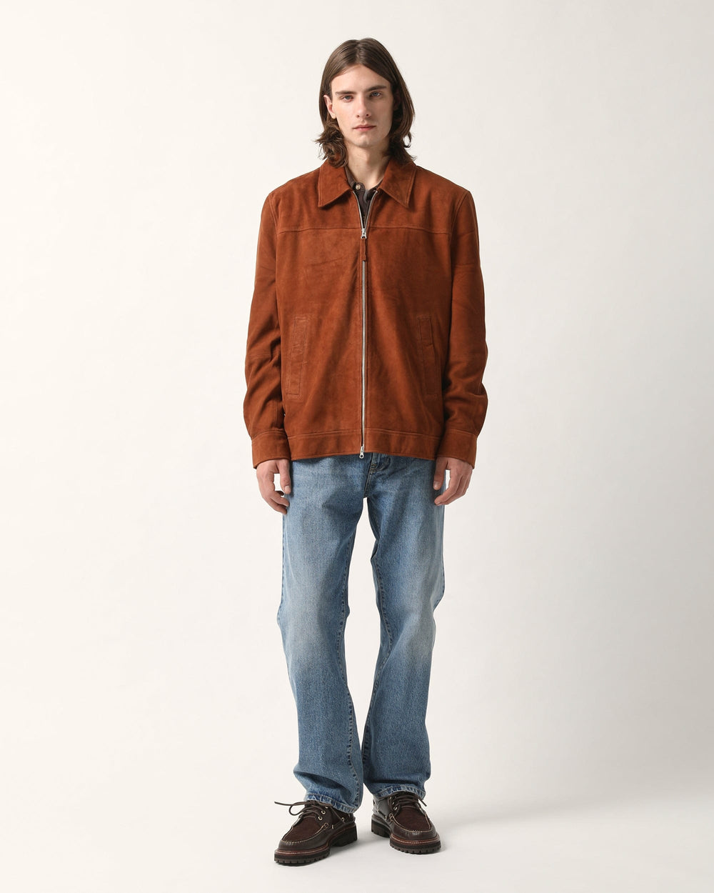 Suede Zip Jacket - Tobacco-Zip Jacket-Corridor-Corridor