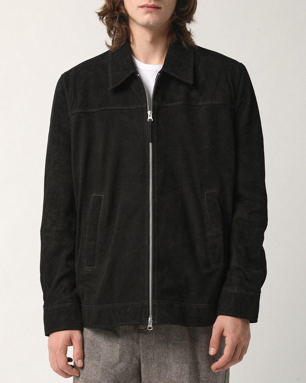 Suede Zip Jacket - Black-Zip Jacket-Corridor-Corridor