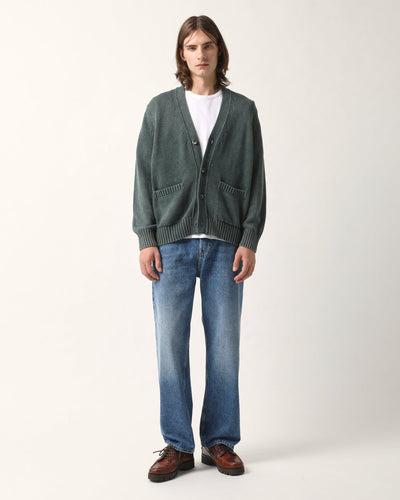 Acid Wash Cardigan - Green