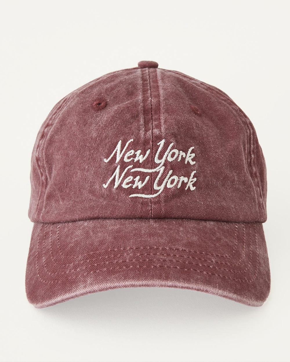 NY NY Script Cap - Burgundy