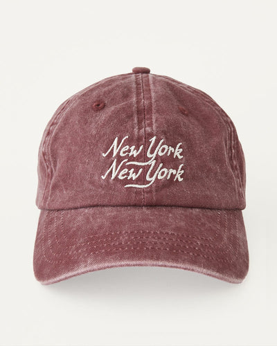 NY NY Script Cap - Burgundy