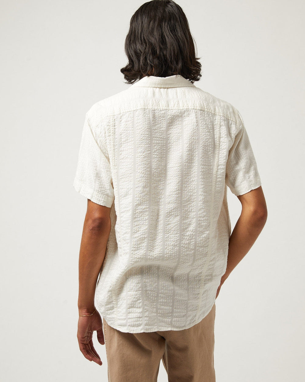 Striped Seersucker SS - White-Short Sleeve Shirt-Corridor-Corridor