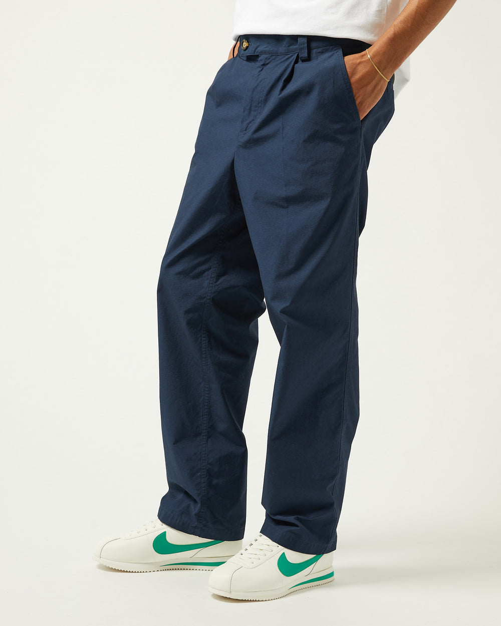 Sateen Trouser - Navy-Pleated Trouser-Corridor-Corridor