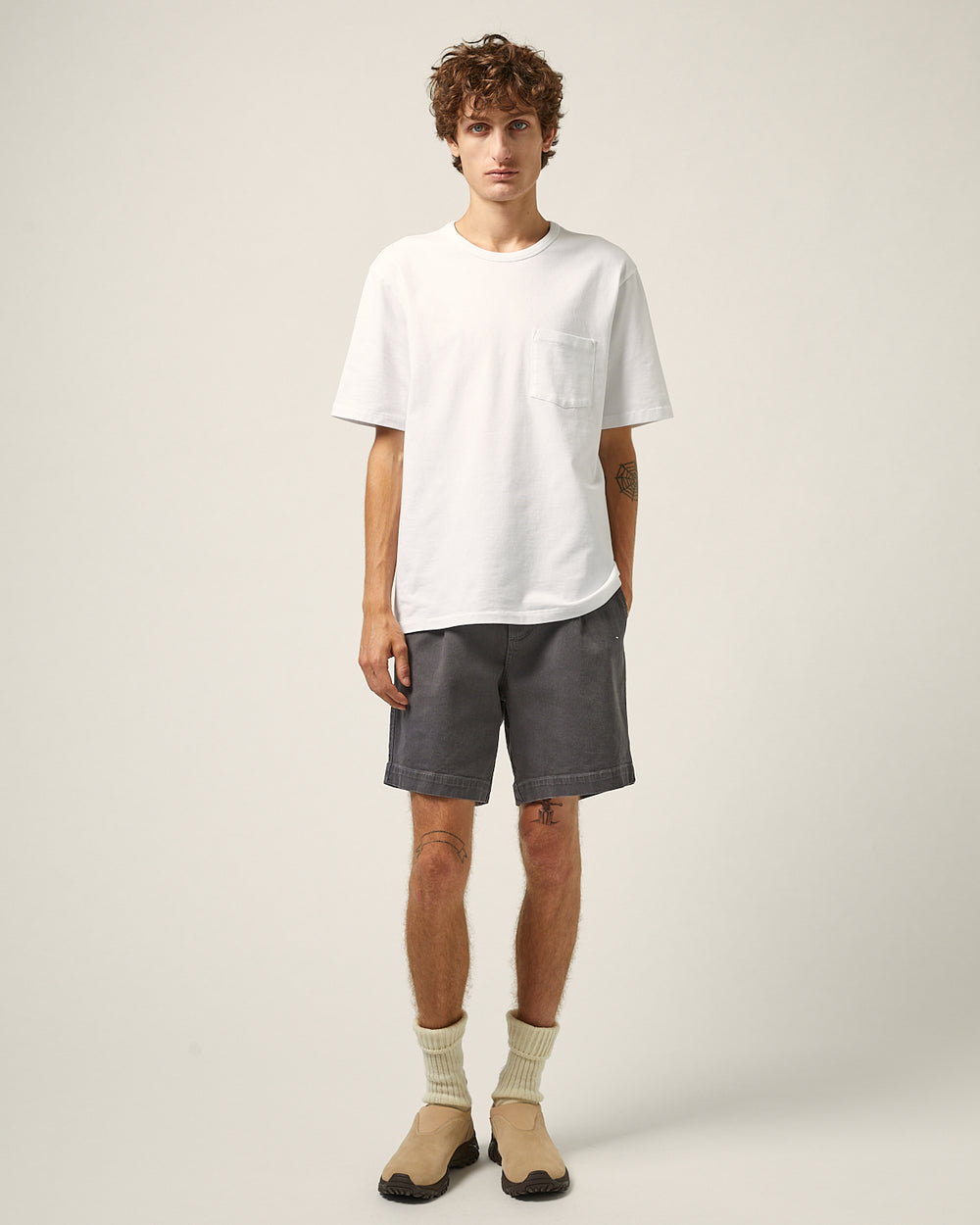 Heavy Twill Pleated Short - Grey-Pleated Short-Corridor-Corridor