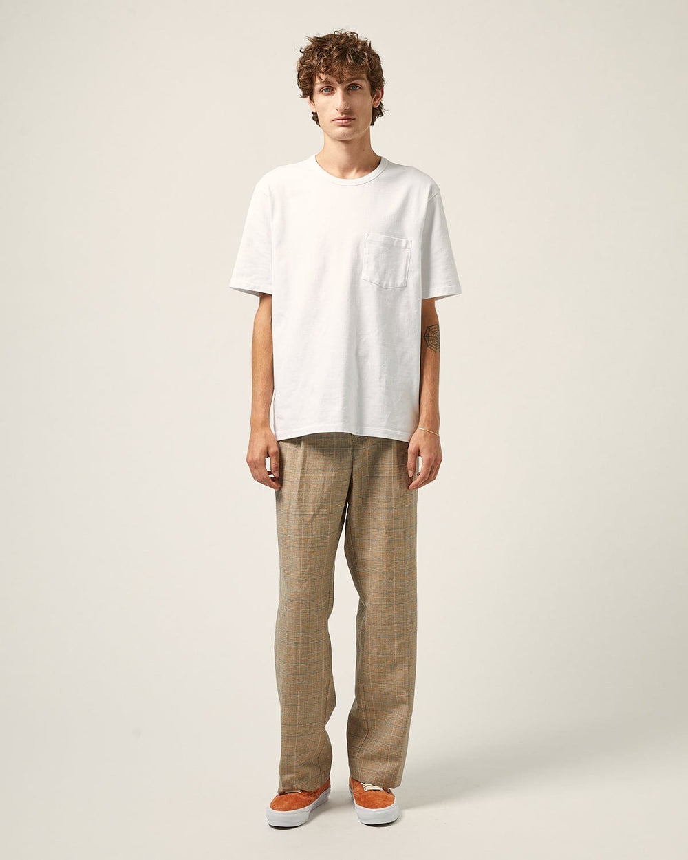 Plaid Linen Pleated Trouser-Pleated Trouser-Corridor-Corridor