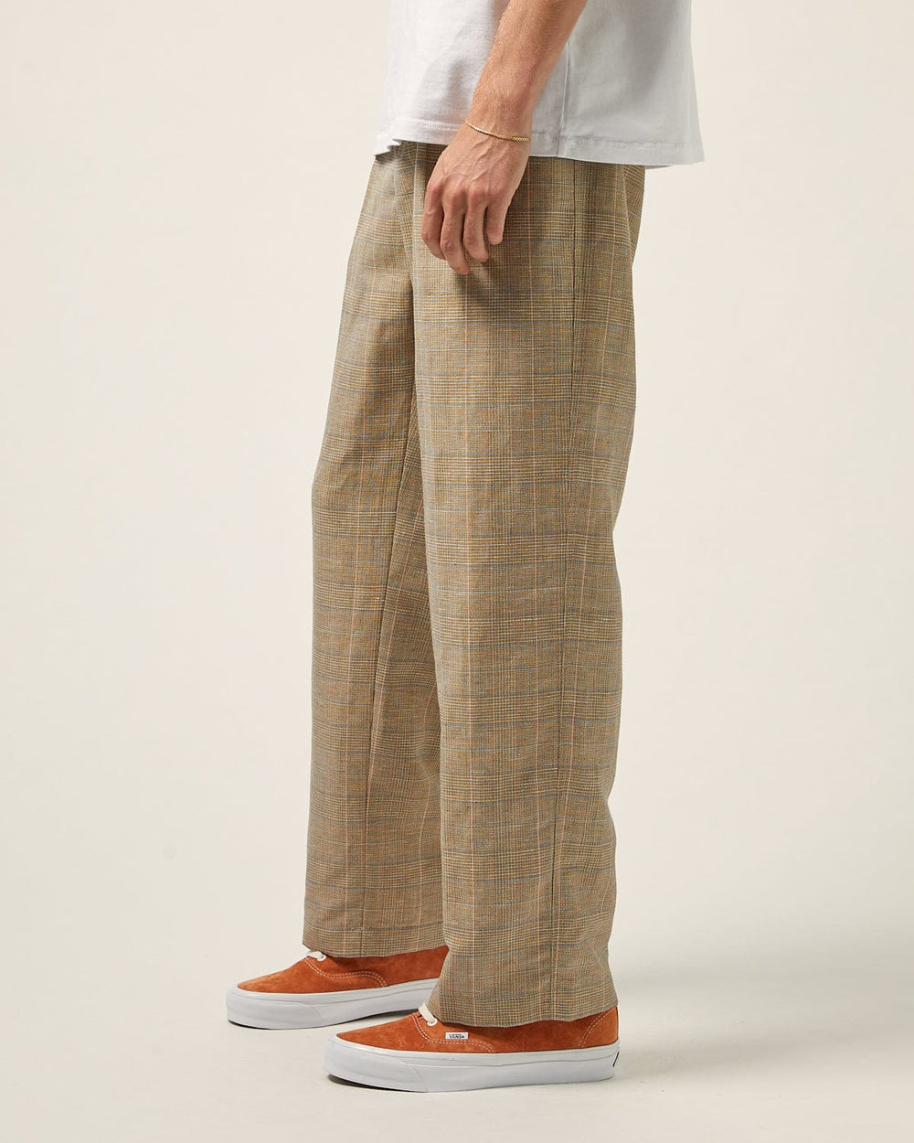 Plaid Linen Pleated Trouser-Pleated Trouser-Corridor-Corridor