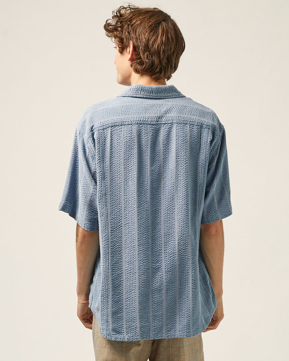 Striped Seersucker SS - Indigo-Short Sleeve Shirt-Corridor-Corridor