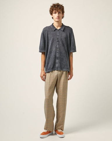 Washed Pointelle Buttondown - Black