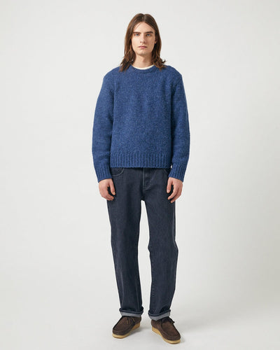 Alpaca Crewneck - Indigo-Crewneck-Black Q-Corridor