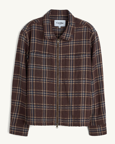 Venice Plaid Zip Shirt-Zip Shirt-Original Madras Trading Co. (OMTC)-Corridor