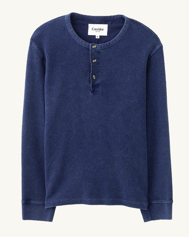 Waffle Henley - Navy