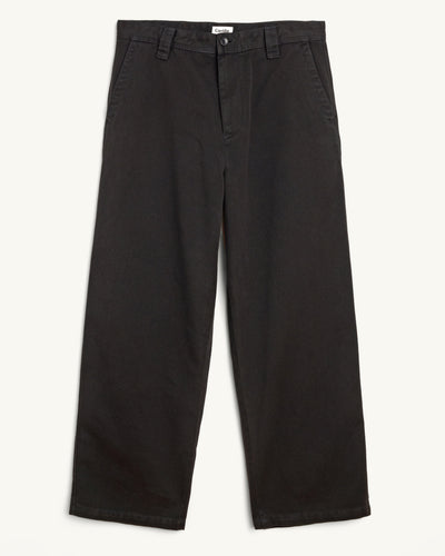 Wide Twill Pant - Black-Trouser-Real-Corridor