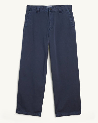 Wide Twill Pant - Navy