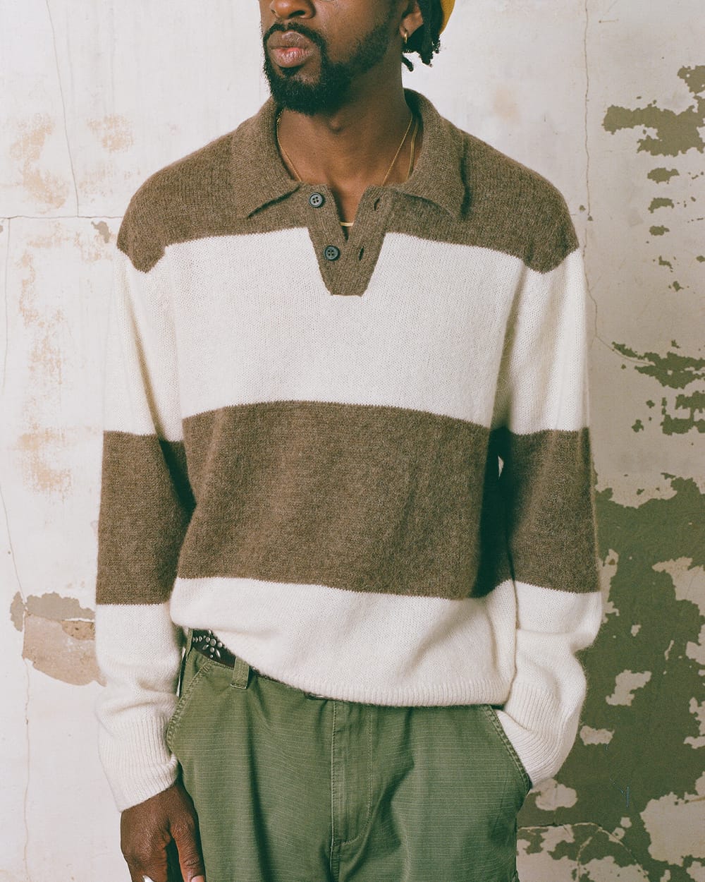Brushed Knit Rugby - Natural-LS Polo-Alpafina-Corridor