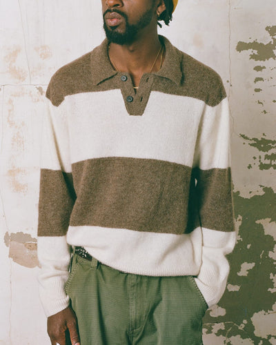 Brushed Knit Rugby - Natural-LS Polo-Alpafina-Corridor