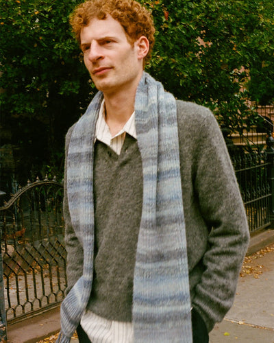 Spacedye Alpaca Scarf - Blue