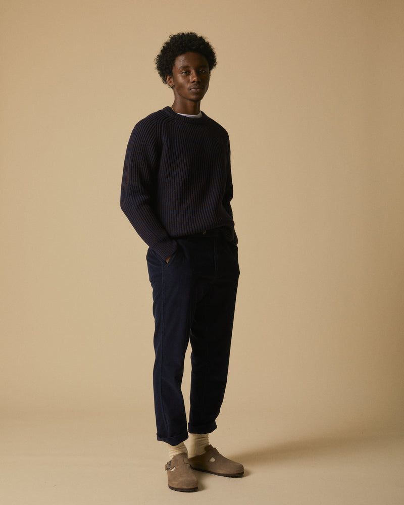 Alpawool Marled Crewneck - Navy-Crewneck-Corridor-Corridor