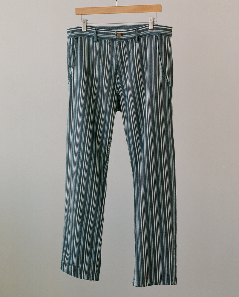 Cotton Indigo Stripe Denim-Jeans-Corridor-Corridor