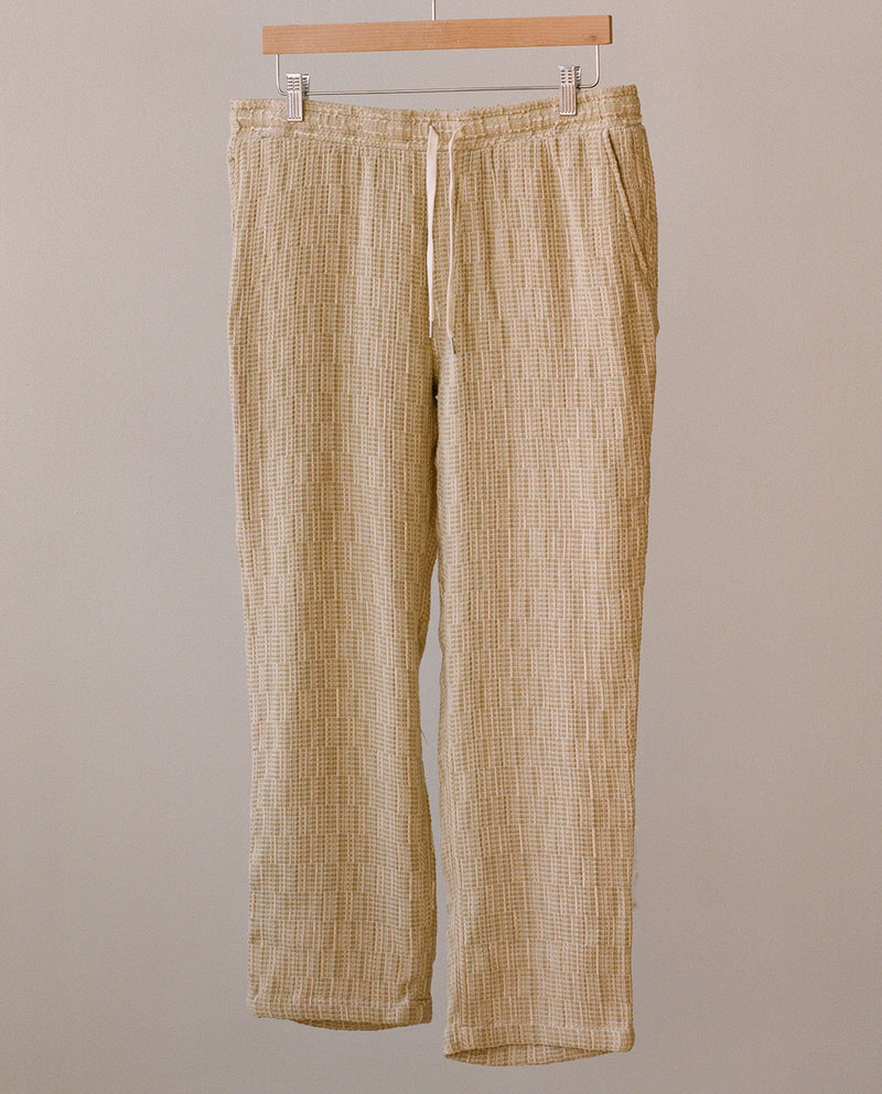 Rainbow Weave Drawstring Trousers - Natural-Draw String Trousers-Corridor-Corridor