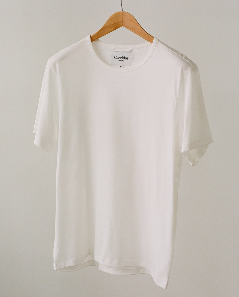 Organic Pima T-Shirt - White-T-Shirt-Corridor-Corridor