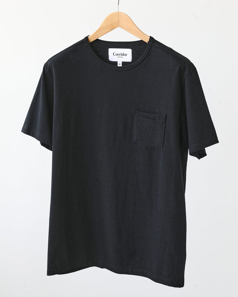 Organic Garment Dyed T-Shirt - Black-T-Shirt-Corridor-Corridor