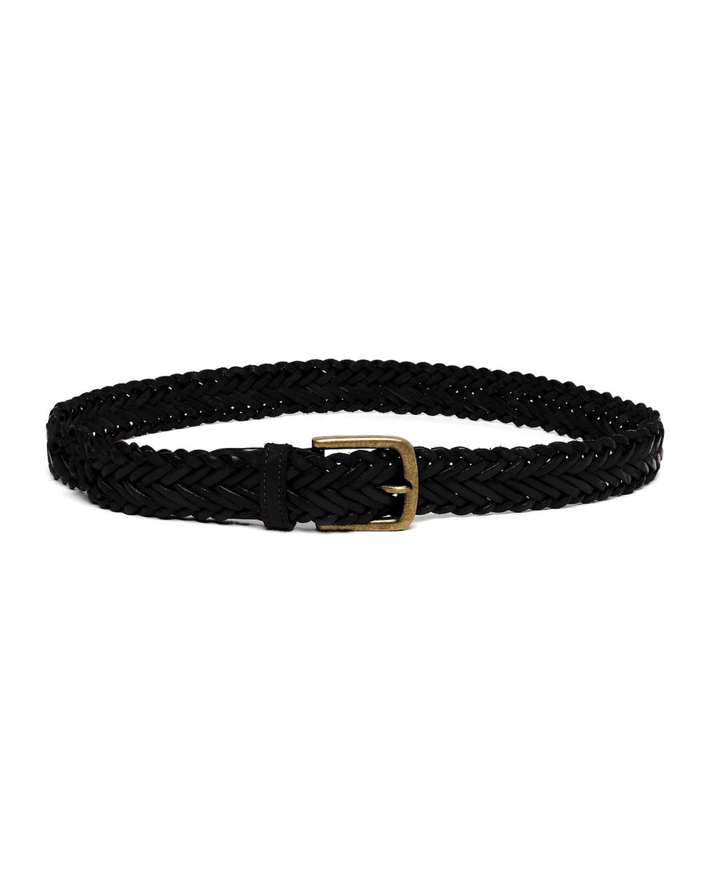 Black Braided Belt Black Leather Braided Belt Gold Buckle Black