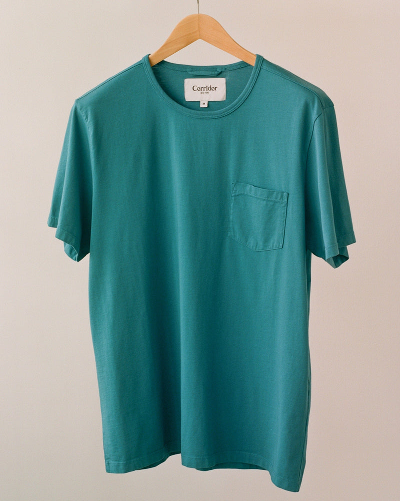 Organic Garment Dyed T-Shirt - Aegean Blue-T-Shirt-Corridor-Corridor