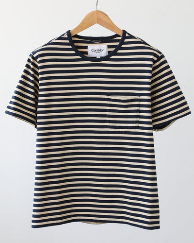 Organic Navy Stripe T-Shirt-T-Shirt-Corridor-Corridor
