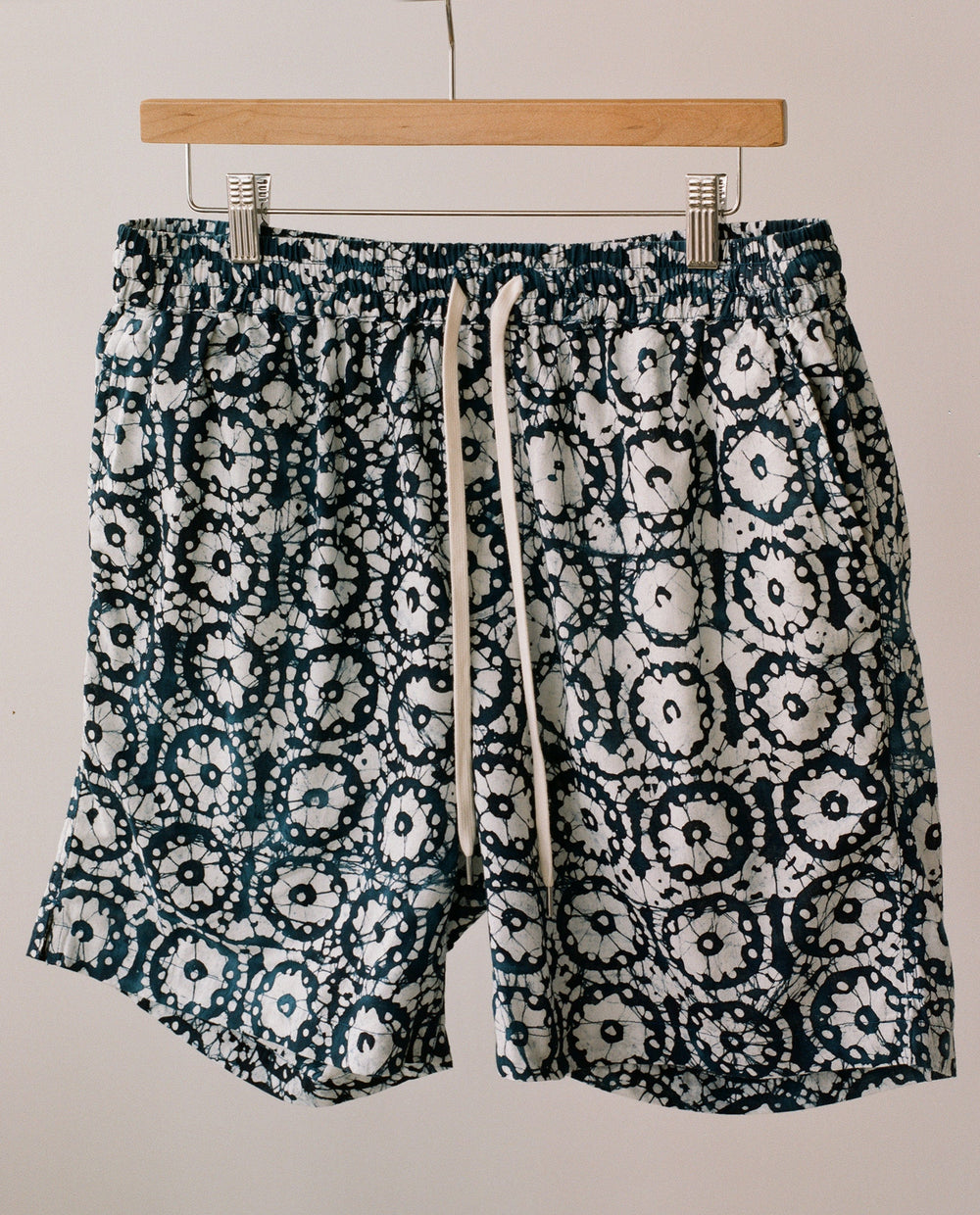 Indigo Batik Drawstring Shorts-Draw String Shorts-Corridor-Corridor