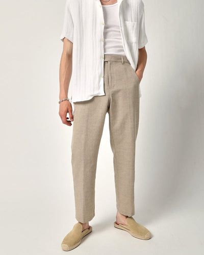 Linen Cotton Trouser - Natural