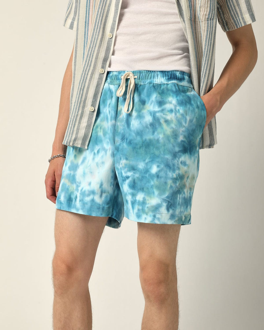 Tie-Dye Drawstring Shorts-Draw String Shorts-Corridor-Corridor