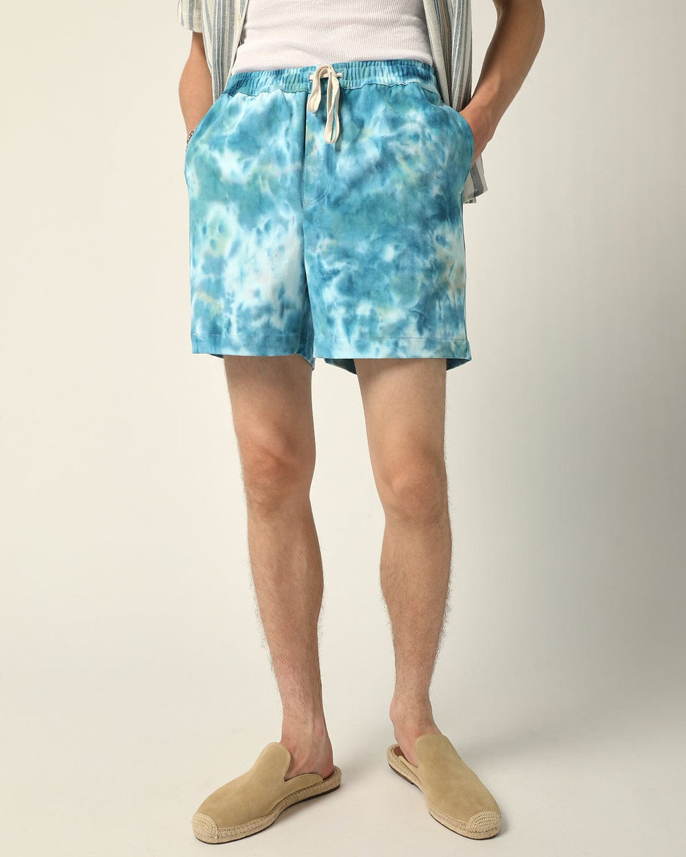 Tie-Dye Drawstring Shorts-Draw String Shorts-Corridor-Corridor