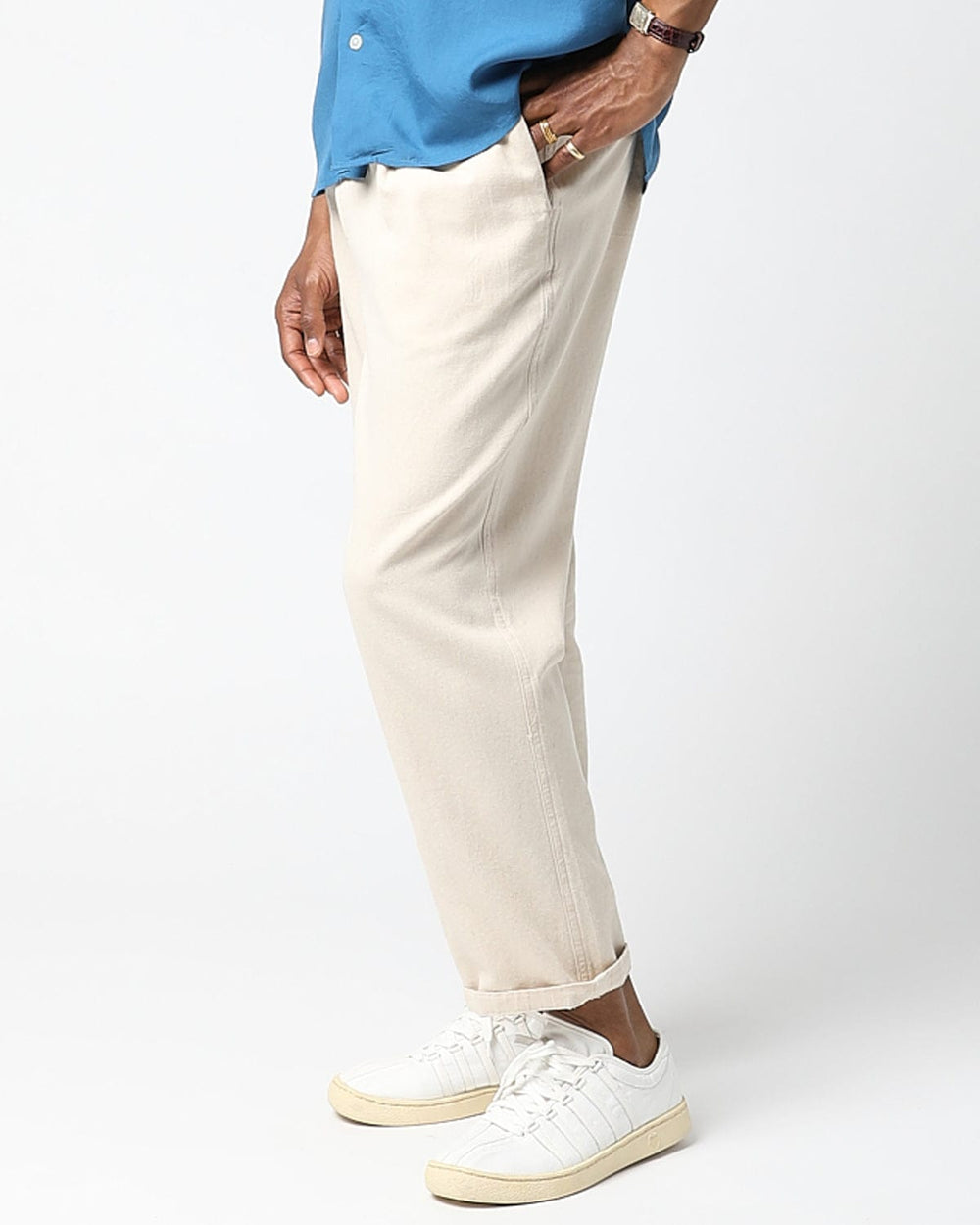 Apiece Apart Textured Drape Bari Trouser, Cream – Kick Pleat