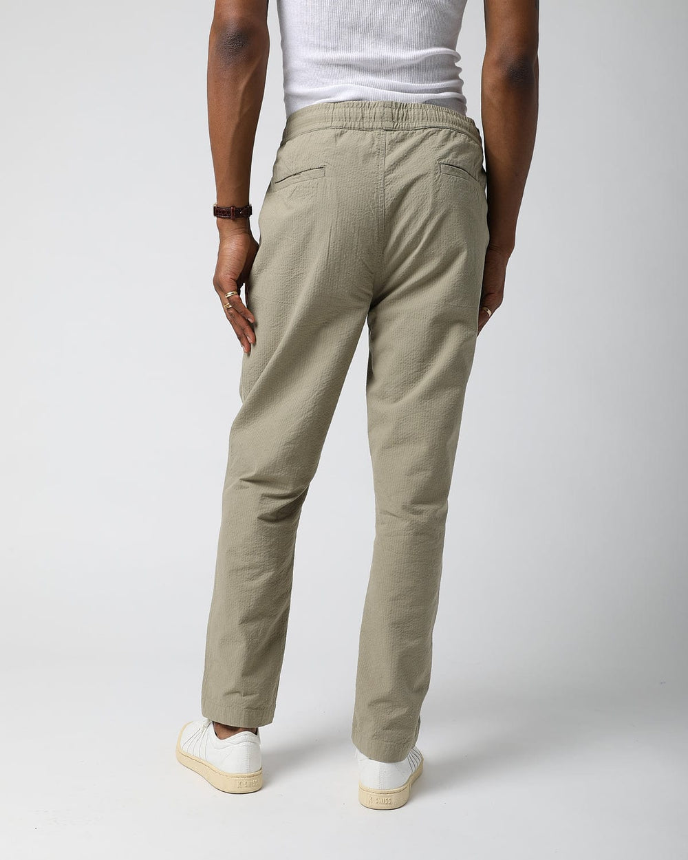 Seersucker Trouser - Olive-Draw String Trousers-Corridor-Corridor