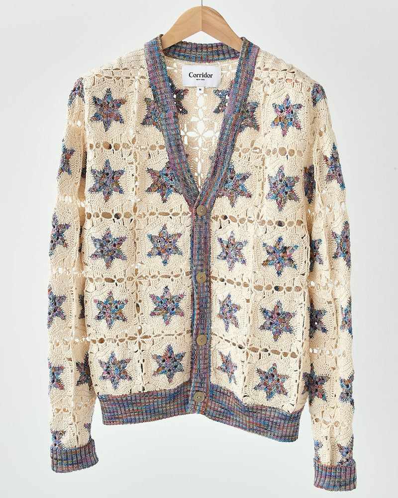 Star Crochet Cardigan Natural Corridor