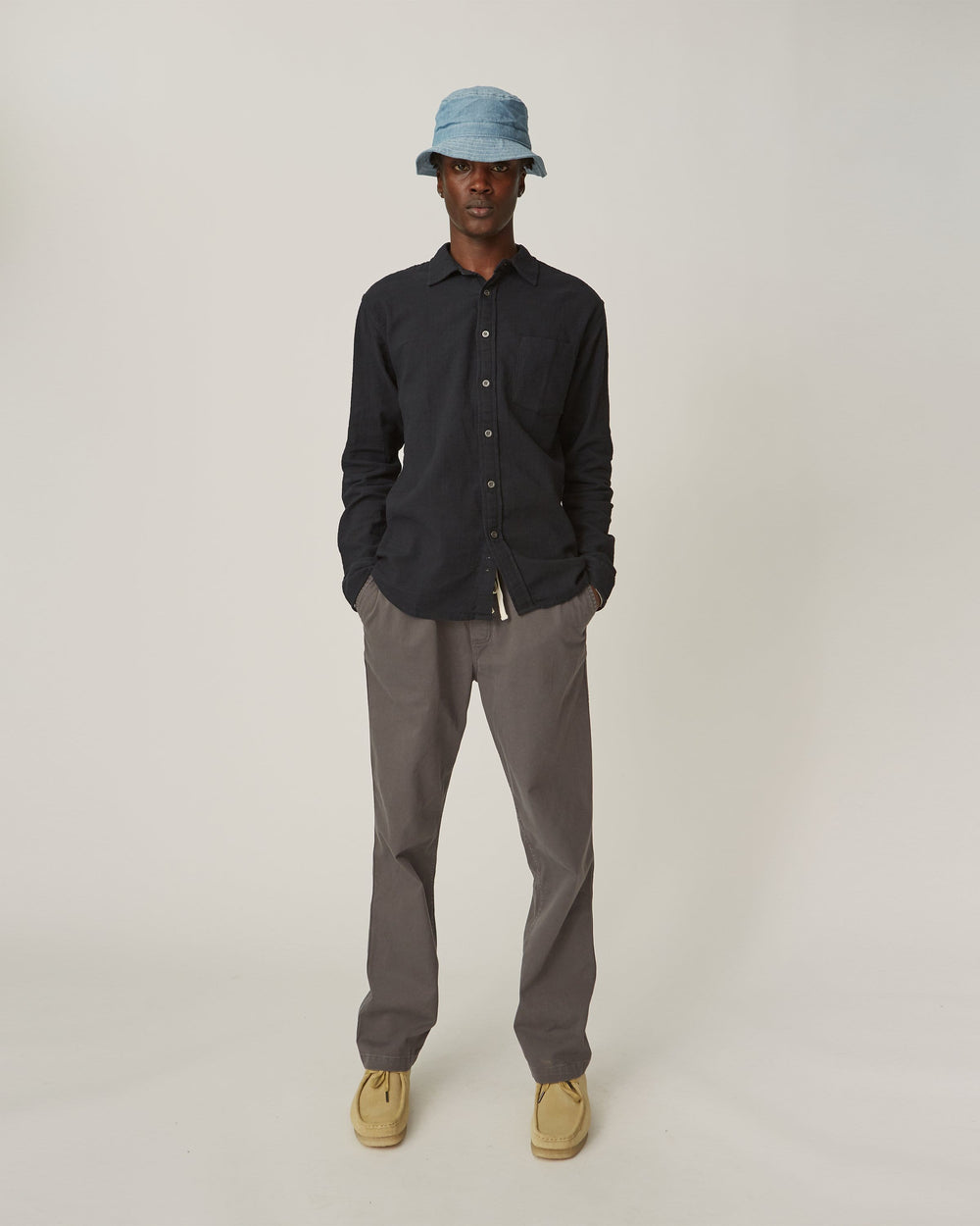 Washed Indigo Linen Bucket Hat-Bucket Hat-Corridor-Corridor