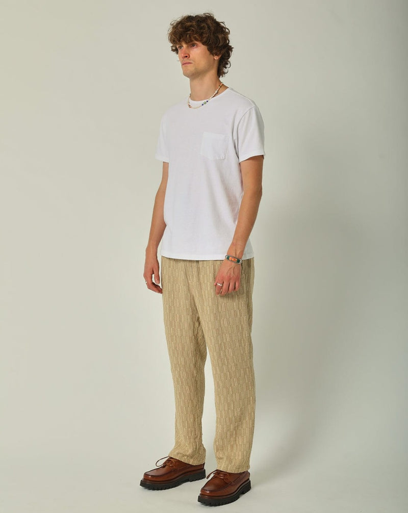 Rainbow Weave Drawstring Trousers - Natural-Draw String Trousers-Corridor-Corridor